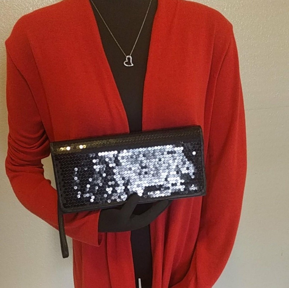 Black Sequin Clutch/Wristlet